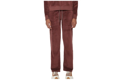 Body Action Basic Velour Παντελόνι Φόρμας Γυναικείο (021628 BURGUNDY BROWN-06)