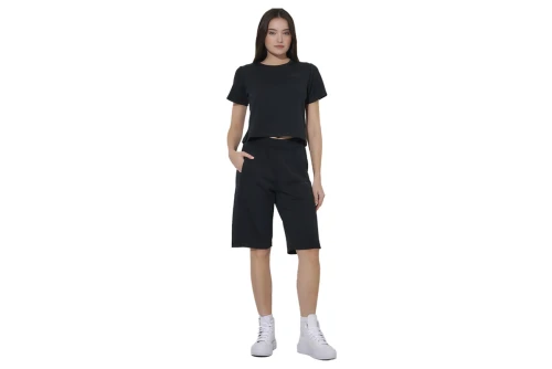 Body Action Wide-Leg Βερμούδα Αθλητική Γυναικεία (031621 BLACK-01)