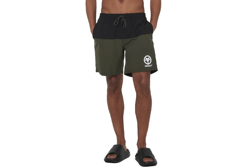 Body Action Colorblock Ανδρικό Μαγιό Βερμούδα Μαύρο, Χακί