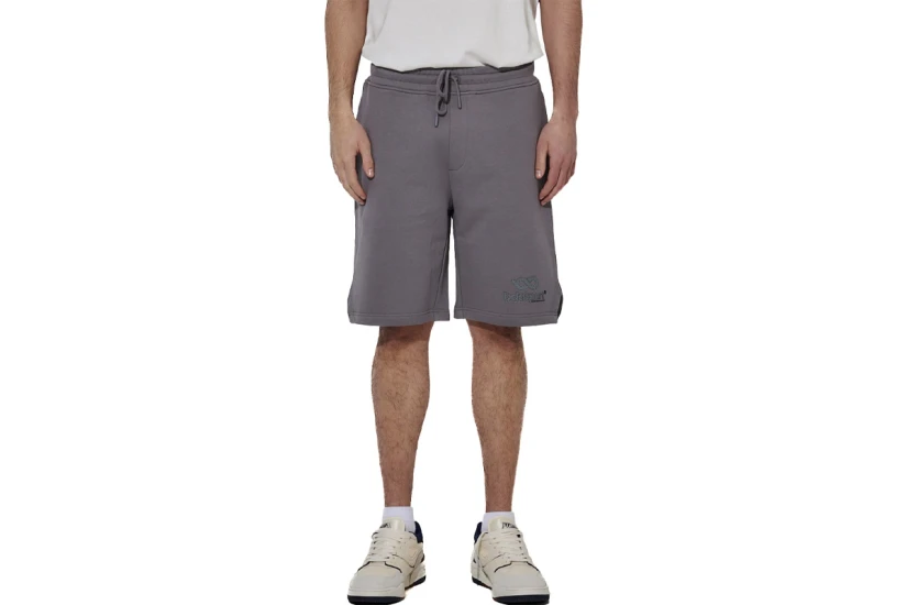 Body Action High Density Logo Terry Ανδρική Αθλητική Βερμούδα Γκρι Σκούρο