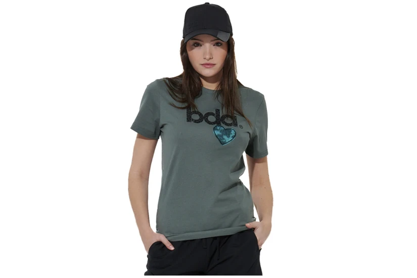 Body Action Logo Γυναικείο Κοντομάνικο T-Shirt Χακί