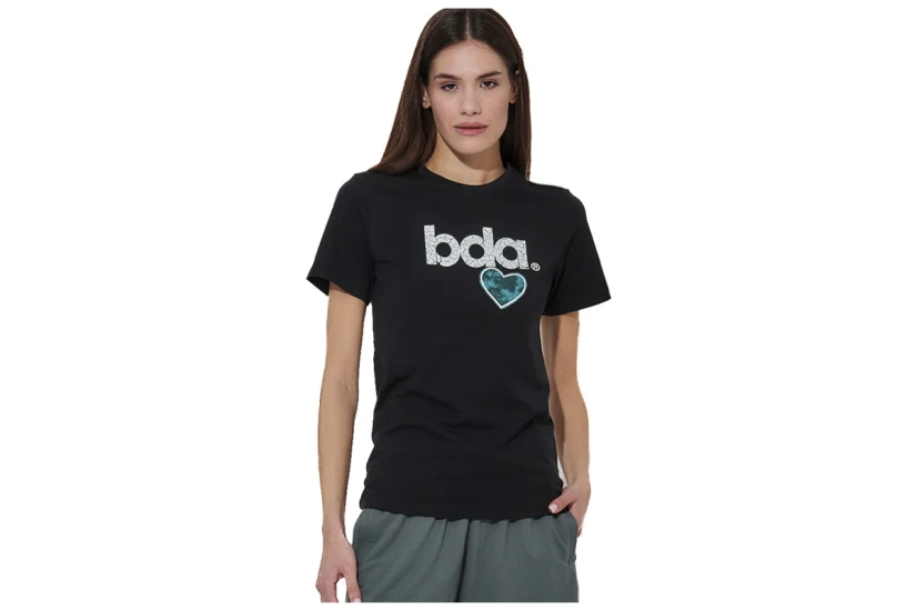 Body Action Logo Γυναικείο Κοντομάνικο T-Shirt Μαύρο