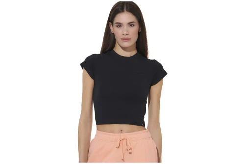 Body Action Stretch Jersey Cropped T-Shirt Γυναικείο (051625 BLACK-01)