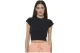 Body Action Stretch Jersey Γυναικείο Κοντομάνικο Cropped T-Shirt Μαύρο