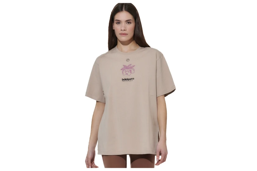Body Action Graphic Γυναικείο Κοντομάνικο T-Shirt Μπεζ