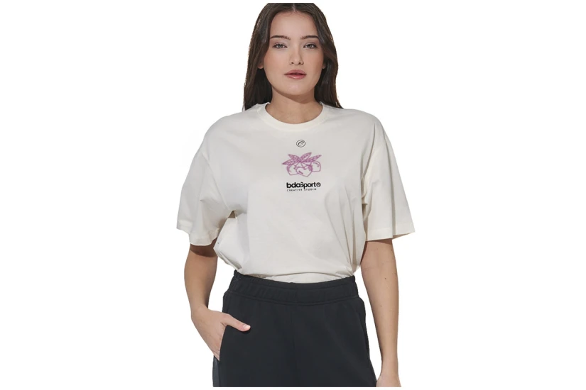 Body Action Graphic Γυναικείο Κοντομάνικο T-Shirt Λευκό