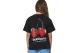 Body Action Floral Print Παιδικό Κοντομάνικο T-Shirt Μαύρο