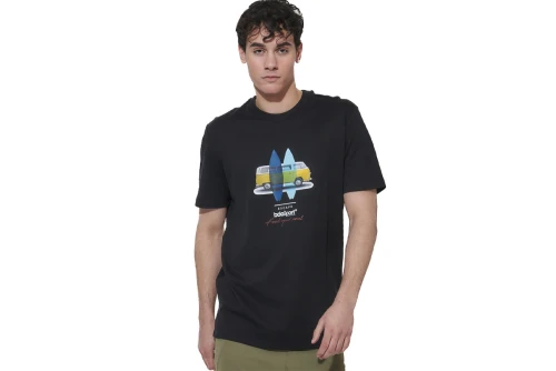 Body Action Regular Fit Mercerised T-Shirt Ανδρικό (053623 BLACK-01)