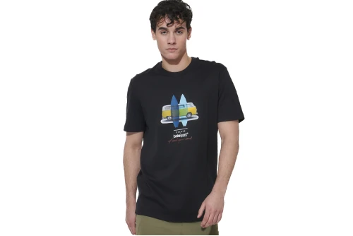 Body Action Regular Fit Mercerised T-Shirt Ανδρικό (053623 BLACK-01)