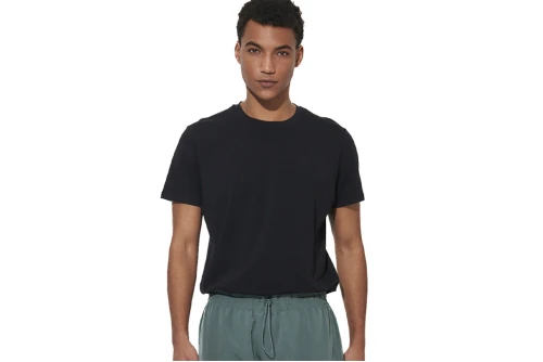 Body Action Slim Fit Stretch Jersey T-Shirt Ανδρικό (053625 BLACK-01)