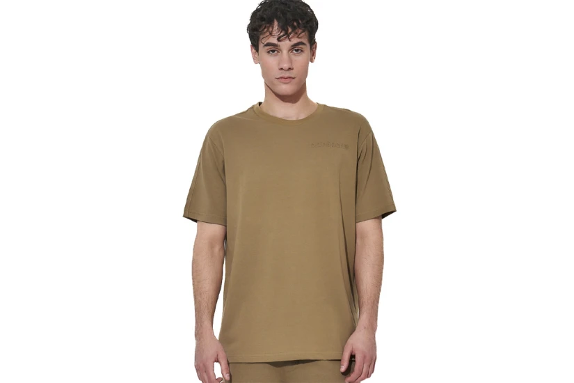 Body Action Regular Fit Pique Ανδρικό Κοντομάνικο T-Shirt Λαδί