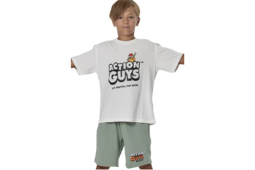 Body Action Heavy Jersey Graphic T-Shirt (054604 WHITE ALYSSUM-05A)