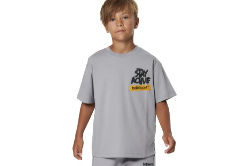 Body Action Graffiti Print T-Shirt (054605 ULTIMATE GREY-03)