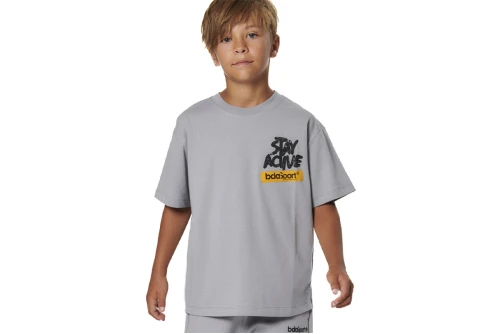 Body Action Graffiti Print T-Shirt (054605 ULTIMATE GREY-03)