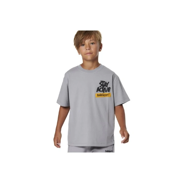 Body Action Graffiti Print T-Shirt (054605 ULTIMATE GREY-03)
