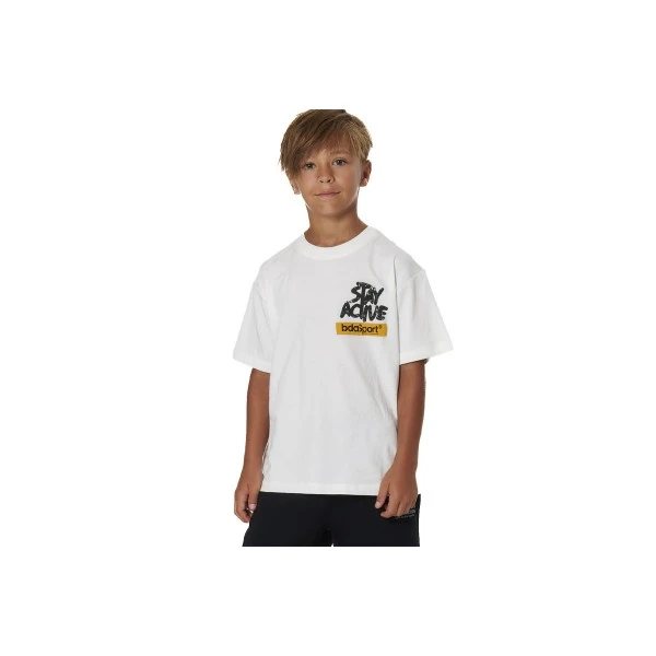 Body Action Graffiti Print T-Shirt (054605 WHITE ALYSSUM-05A)