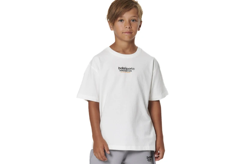 Body Action Heavy Jersey Graphic Παιδικό Κοντομάνικο T-Shirt Λευκό