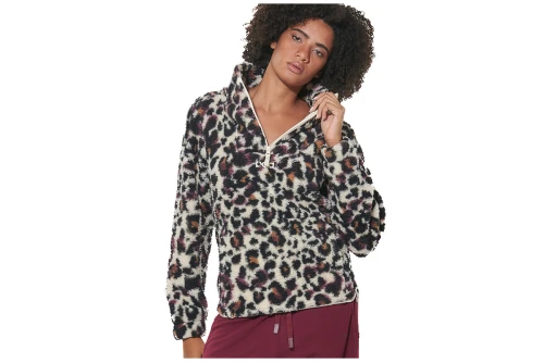 Body Action Printed Μπλούζα Sherpa Με Φερμουάρ Γυναικεία (061620 ARTIST LEOPARD-14)
