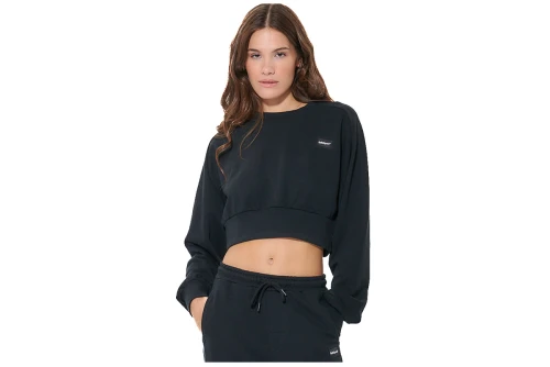Body Action Cropped Μπλούζα Με Λαιμόκοψη Γυναικεία (061621 BLACK-01)