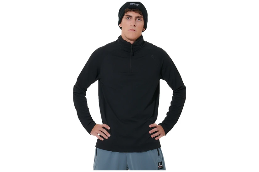 Body Action Waffle Μπλούζα Με Φερμουάρ Ανδρική (063612 BLACK-01)