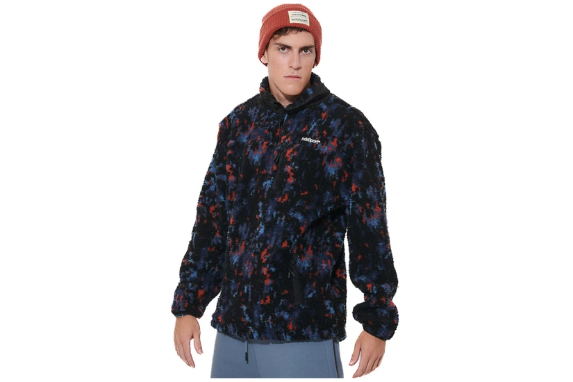 Body Action Printed Μπλούζα Sherpa Με Φερμουάρ Ανδρική (063613 MIDNIGHT CITY BOULEVARD)