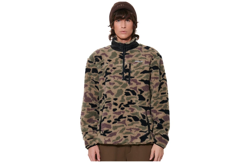 Body Action Printed Μπλούζα Sherpa Με Φερμουάρ Ανδρική (063613 WINTER LEAVES CAMO-17)