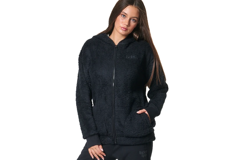 Body Action Full Zip Γυναικεία Sherpa Ζακέτα Με Κουκούλα