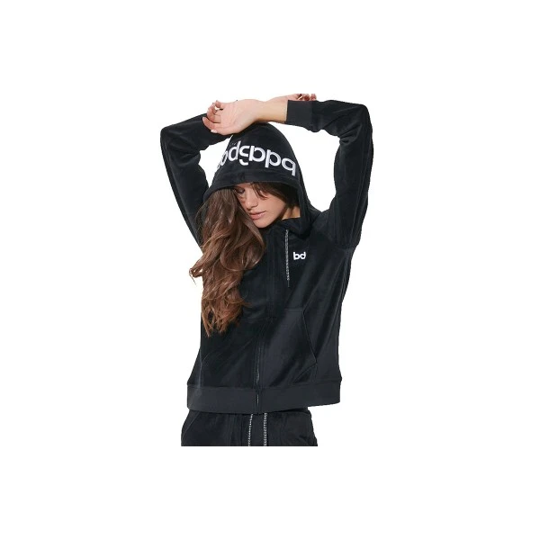 Body Action Velour Hoodie Ζακέτα Βελουτέ Γυναικεία (071622 BLACK-01)
