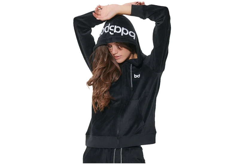 Body Action Velour Hoodie Ζακέτα Βελουτέ Γυναικεία (071622 BLACK-01)