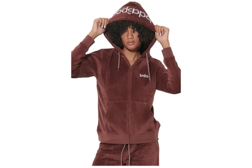 Body Action Velour Hoodie Ζακέτα Βελουτέ Γυναικεία (071622 BURGUNDY BROWN-06)