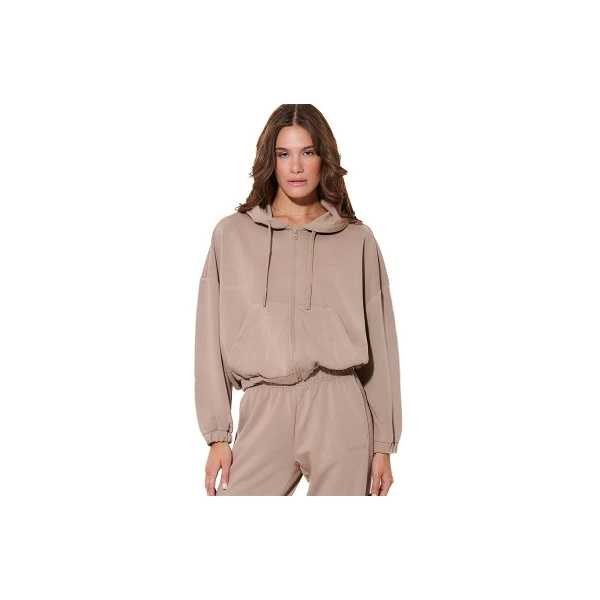 Body Action Womens Modial Crop Jacket (071632 MOCHA MERINGUE-05E)
