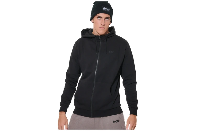 Body Action Fleece Ζακέτα Βαμβακερή Ανδρική (073620 BLACK-01)