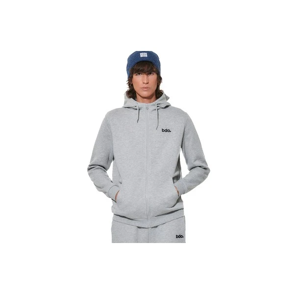 Body Action Fleece Ζακέτα Βαμβακερή Ανδρική (073620 LIGHT MELANGE GREY-03C)