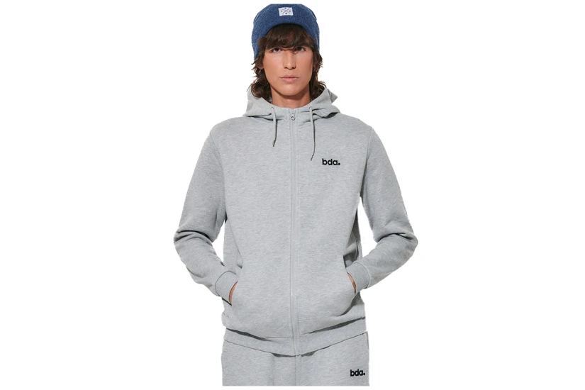 Body Action Fleece Ζακέτα Βαμβακερή Ανδρική (073620 LIGHT MELANGE GREY-03C)