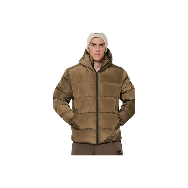 Body Action Hooded Μπουφάν Puffer Ανδρικό (073622 CROCODILE GREEN-07F)