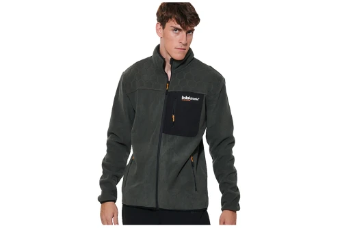 Body Action Polar Ζακέτα Fleece Ανδρική (073626 KHAKI GREEN-07E)