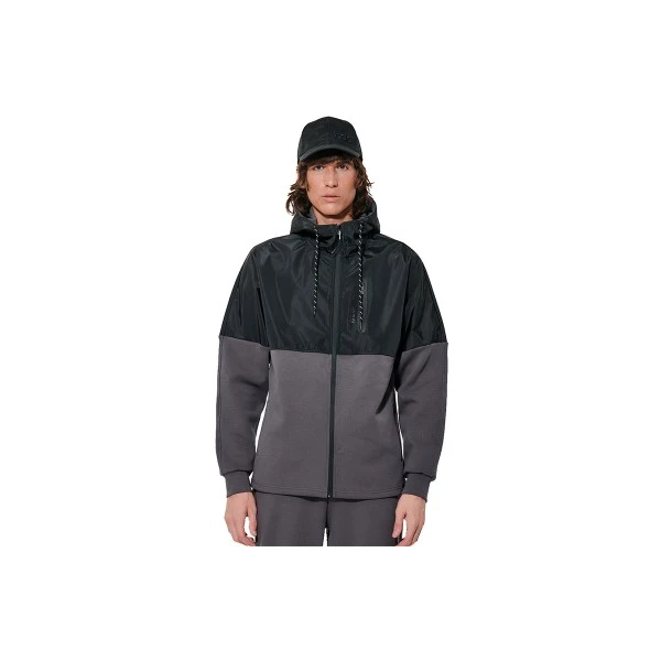 Body Action Two-Tone Scuba Ζακέτα Βαμβακερή Ανδρική (073627 BOULEVARD GREY-BLACK-03)