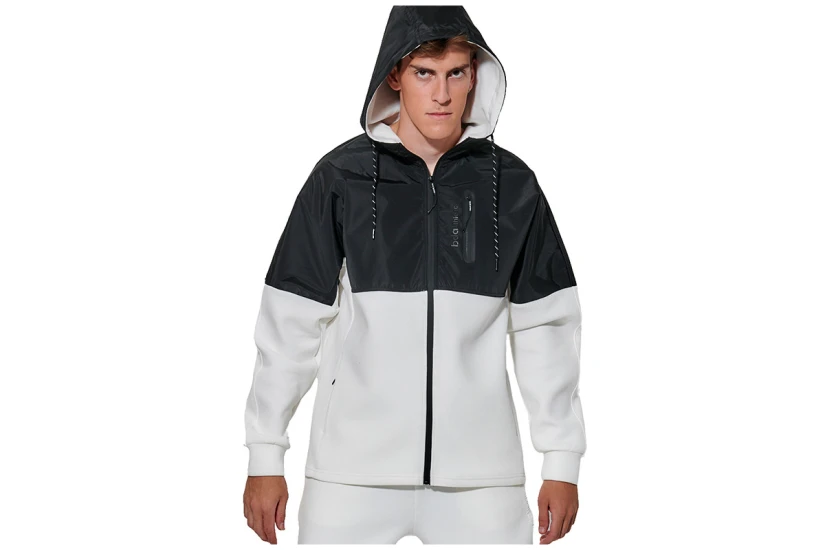 Body Action Two-Tone Scuba Ζακέτα Βαμβακερή Ανδρική (073627 WHITE OFF-BLACK-05A)