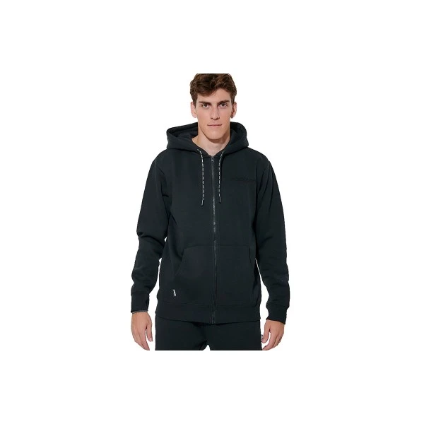 Body Action Through Fleece Ζακέτα Βαμβακερή Ανδρική (073632 BLACK-01)
