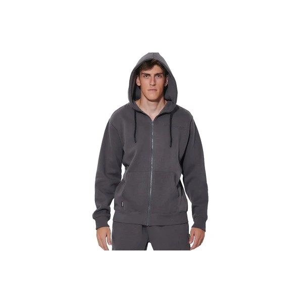 Body Action Through Fleece Ζακέτα Βαμβακερή Ανδρική (073632 BOULEVARD GREY-03B)
