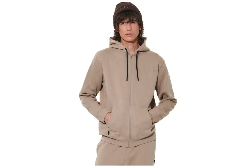 Body Action Through Fleece Ζακέτα Βαμβακερή Ανδρική (073632 TEAK BEIGE-05C)