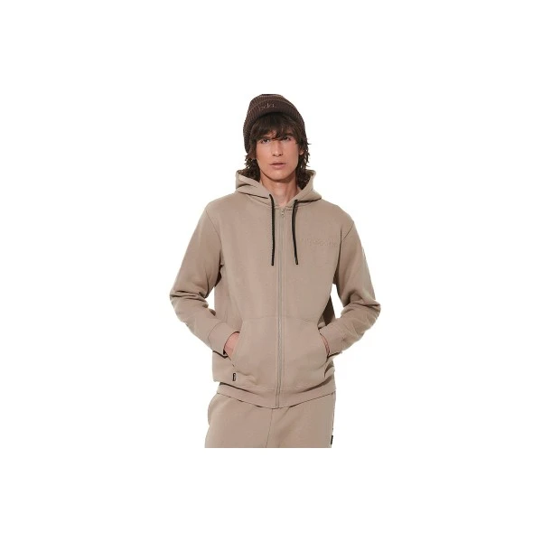 Body Action Through Fleece Ζακέτα Βαμβακερή Ανδρική (073632 TEAK BEIGE-05C)