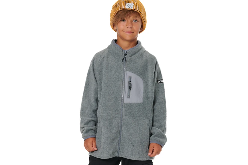 Body Action Polar Παιδική Ζακέτα Fleece Γκρι