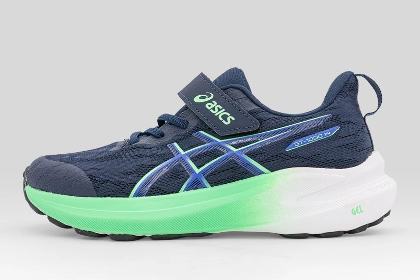 ASICS GT-1000 14 Παιδικά Αθλητικά Παπούτσια για Τρέξιμο Μπλε Σκούρο, Πράσινα, Λευκά