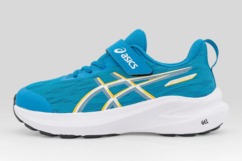 ASICS GT-1000 14 Παιδικά Αθλητικά Παπούτσια για Τρέξιμο Σιέλ, Κροκί, Λευκά