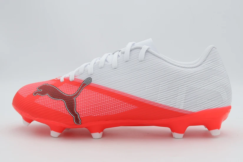 Puma Ultra 7 Play FG/AG Ανδρικά Ποδοσφαιρικά Παπούτσια με Τάπες Λευκά, Κοραλλί