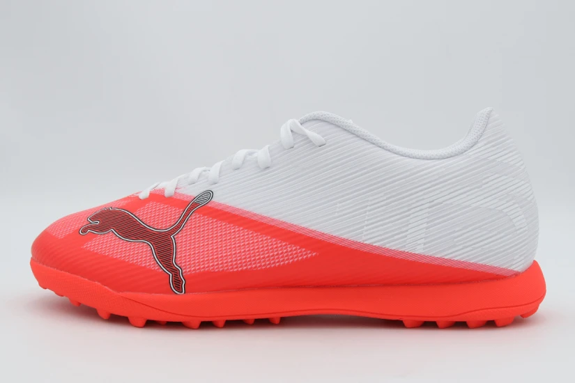 Puma Ultra 7 Play TT Ανδρικά Ποδοσφαιρικά Παπούτσια για Σχάρα Λευκά, Κοραλλί