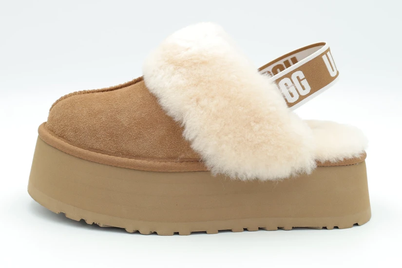 Ugg Funkette Γυναικεία Slippers Καφέ, Λευκά