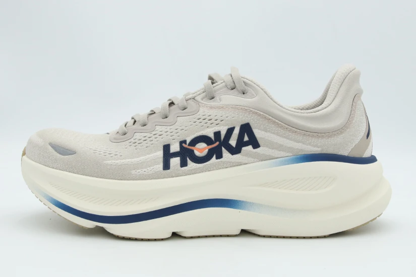 Hoka One One Bondi 9 Ανδρικά Αθλητικά Παπούτσια για Τρέξιμο Γκρι Ανοιχτό, Μπλε, Λευκά