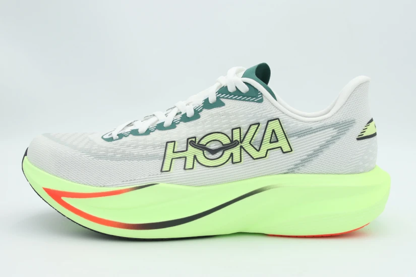 Hoka One One Mach 7 Ανδρικά Αθλητικά Παπούτσια για Τρέξιμο Γκρι Ανοιχτό, Πράσινα, Πορτοκαλί